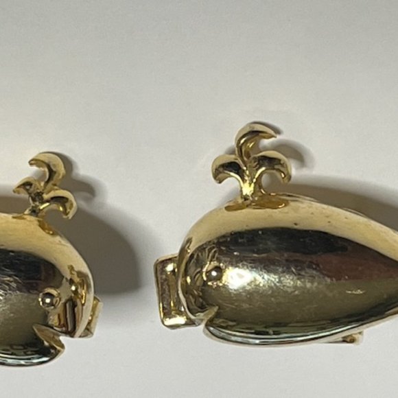 VTG Mimi Di N 1979 Gold Tone Metal 2 Piece Whale Belt Buckle main image 6